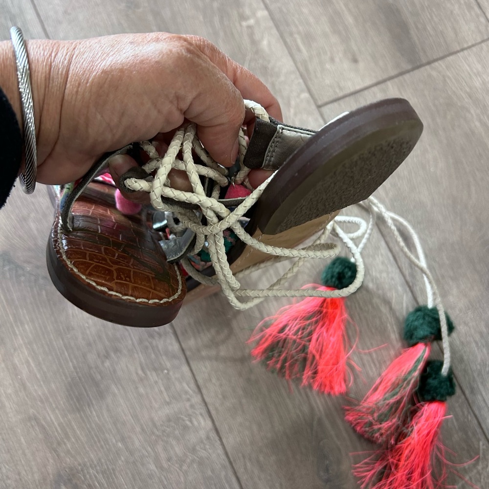 Sam Edelman Multicolor Boho Gladiator Sandal Sz 7 - image 6